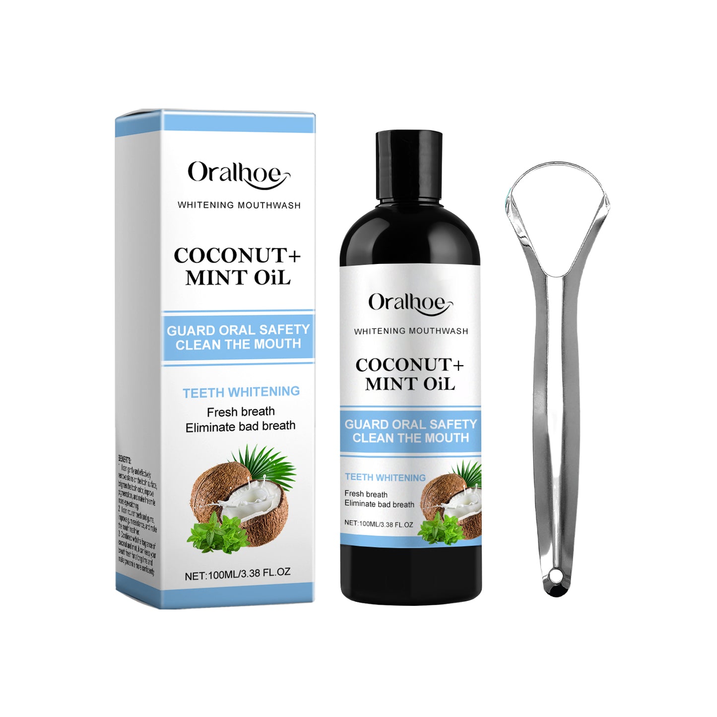 Oralhoe Coconut Mint Mouthwash Coconut Mint Mouthwash Fresh Breath Care Gum Mouth Stain-removing Mouthwash