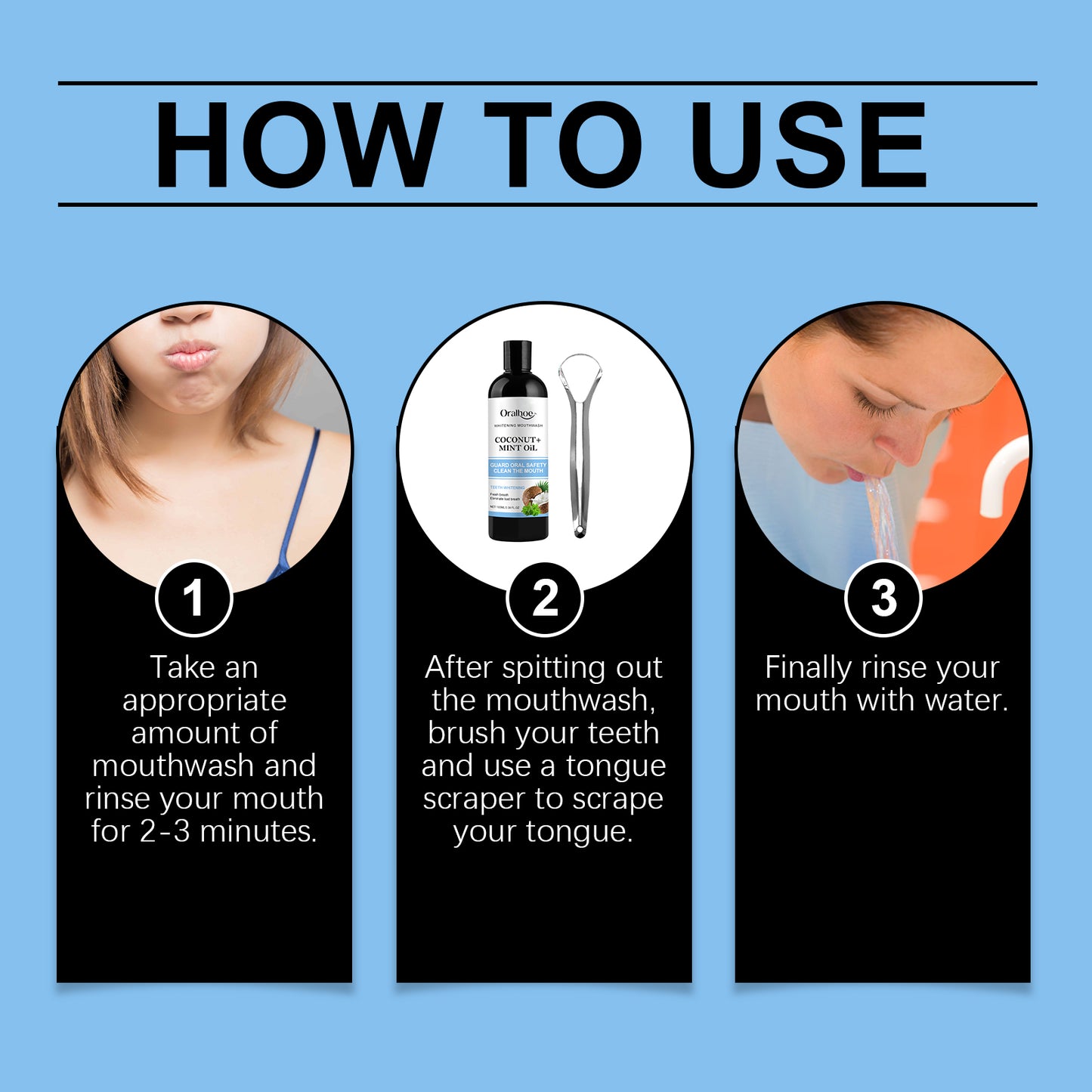 Oralhoe Coconut Mint Mouthwash Coconut Mint Mouthwash Fresh Breath Care Gum Mouth Stain-removing Mouthwash