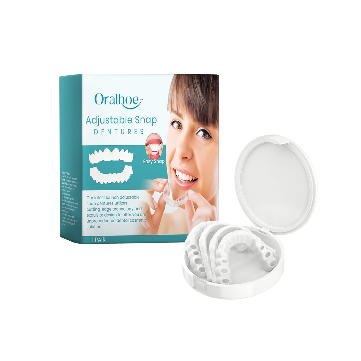 Oralhoe adjustable snap-on denture comfortable adjustable denture suitable for mouth chewing force to fit teeth