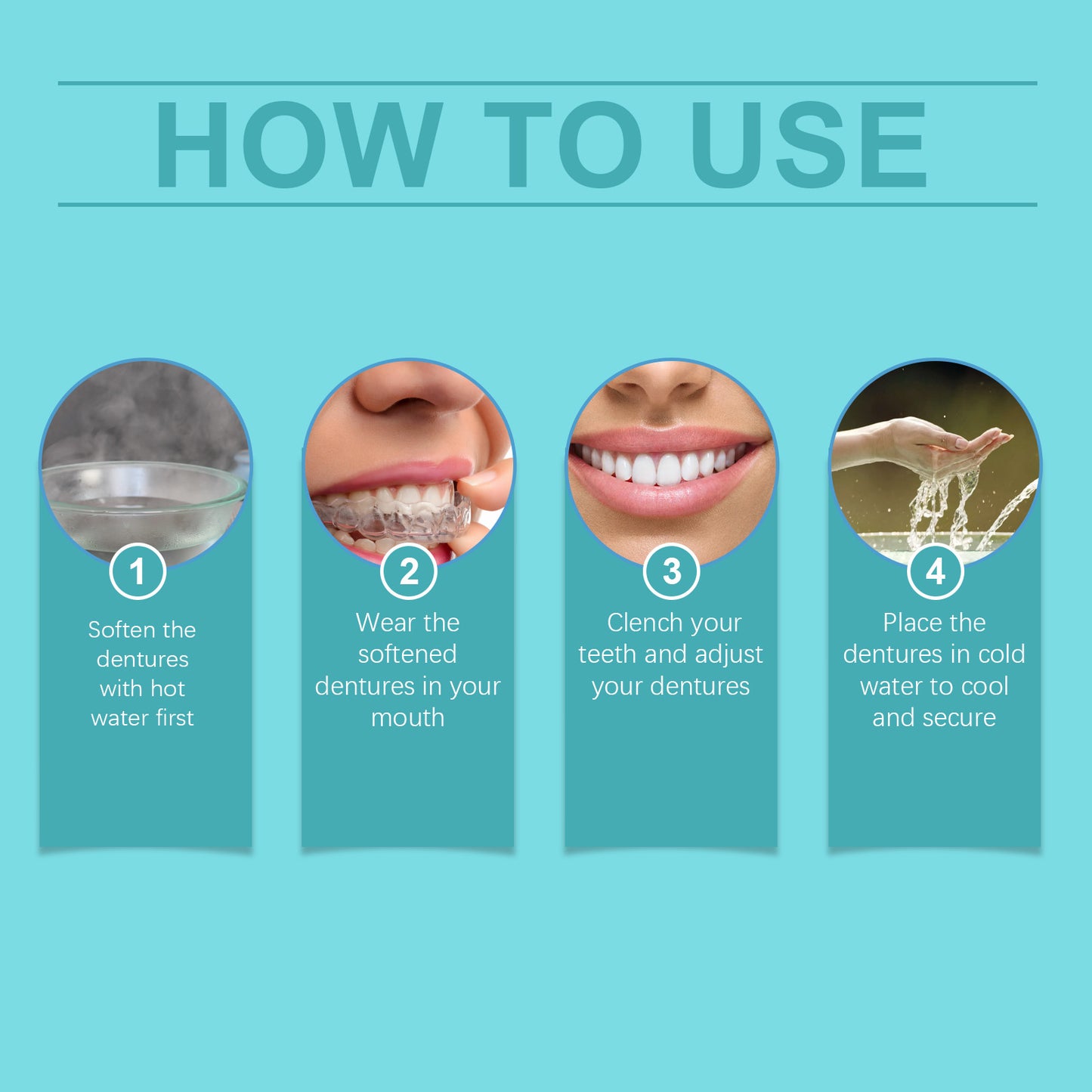 Oralhoe adjustable snap-on denture comfortable adjustable denture suitable for mouth chewing force to fit teeth