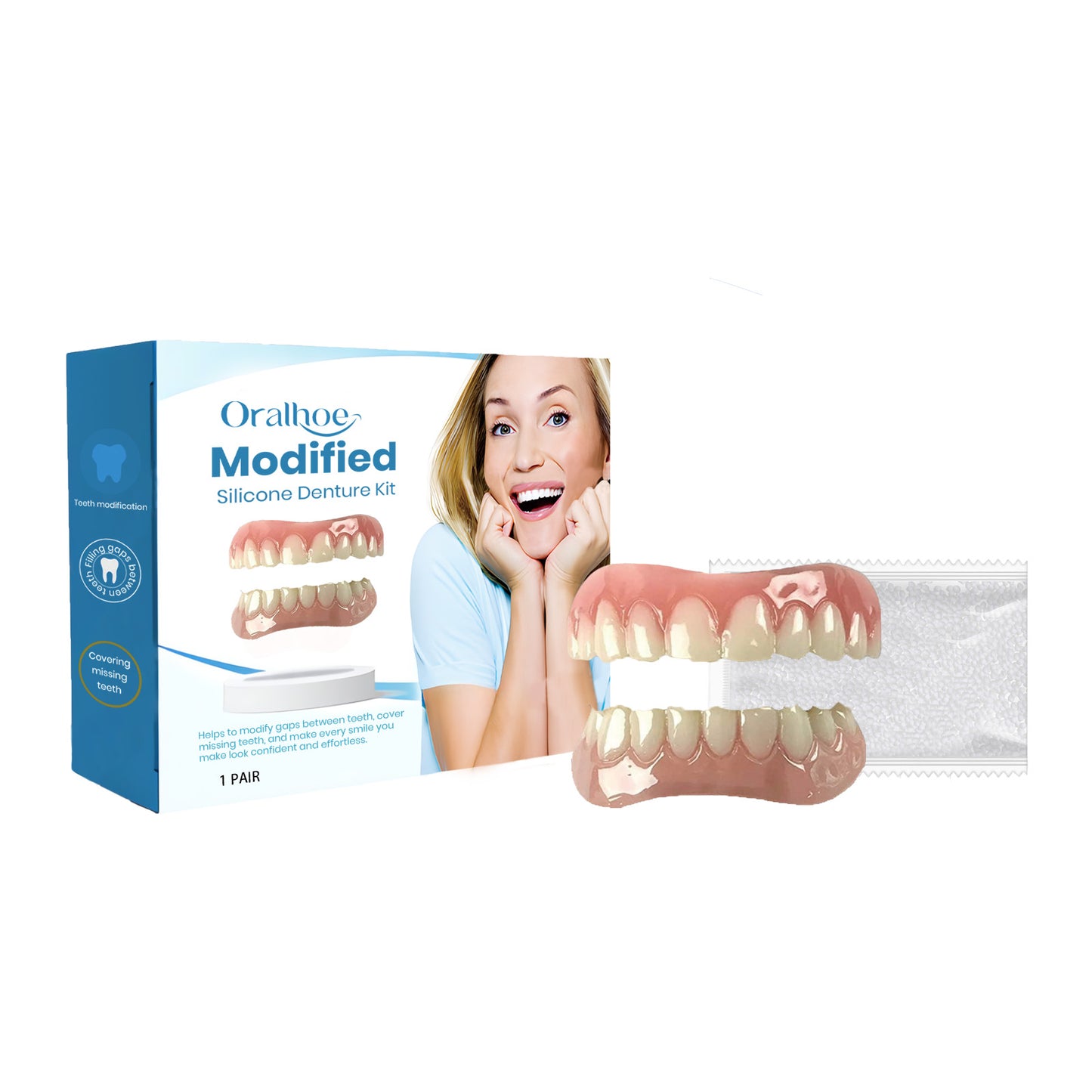 Oralhoe modified teeth denture sets beautiful teeth denture modified teeth interdental correction teeth denture sets