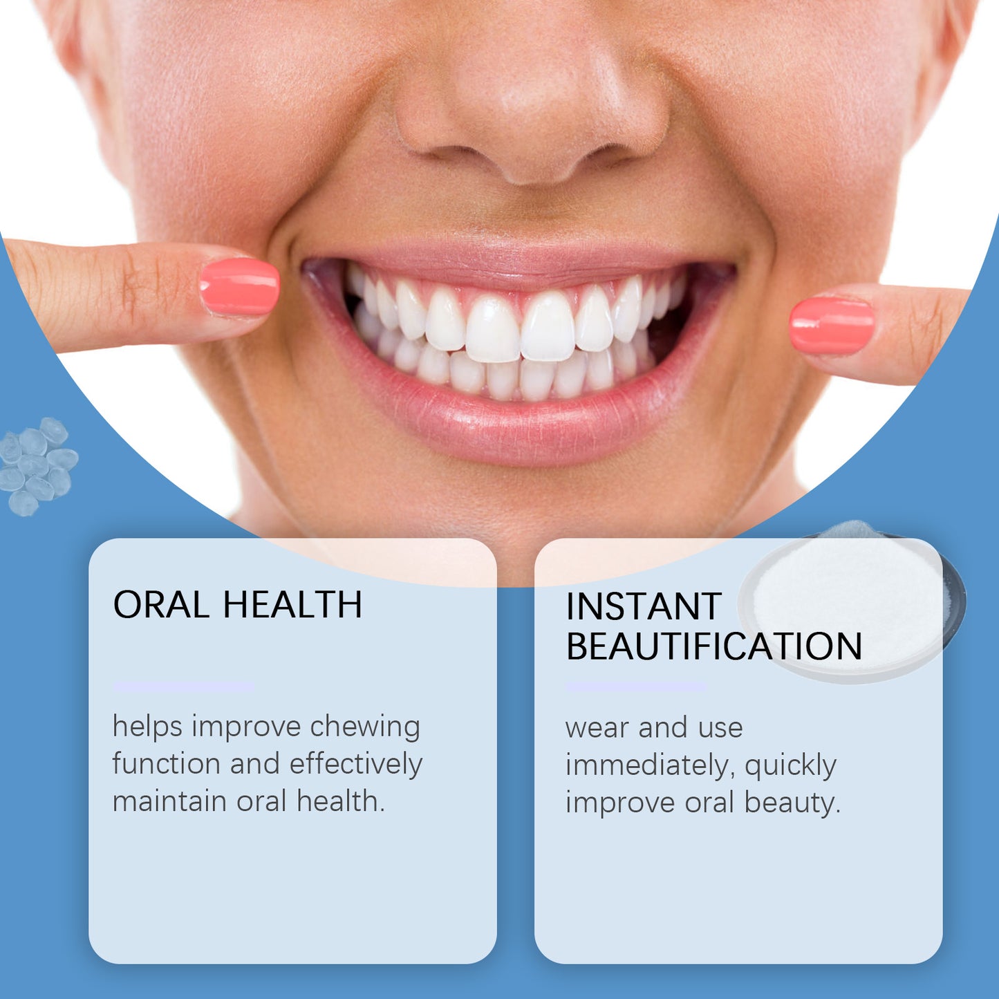 Oralhoe modified teeth denture sets beautiful teeth denture modified teeth interdental correction teeth denture sets
