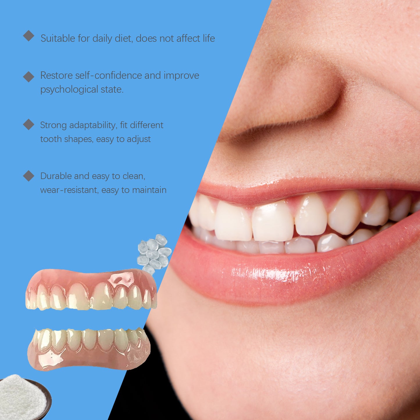 Oralhoe modified teeth denture sets beautiful teeth denture modified teeth interdental correction teeth denture sets