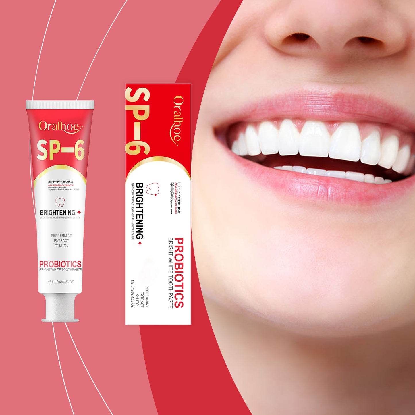 Oralhoe Probiotics Brilliant White Toothpaste Tooth Cleaning and Hygiene Stain Reduction Oral Care Toothpaste