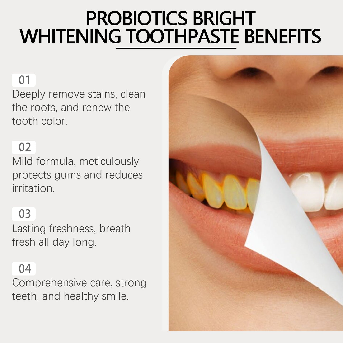 Oralhoe Probiotics Brilliant White Toothpaste Tooth Cleaning and Hygiene Stain Reduction Oral Care Toothpaste