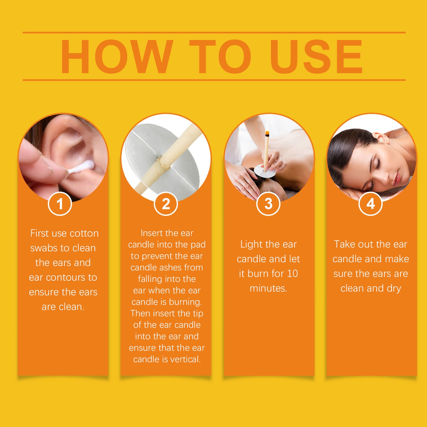 OUHOE Ear Candle Set for Comfort, Gentle Cleaning, Nourishing Care, Honey Beeswax Ear Candle Set