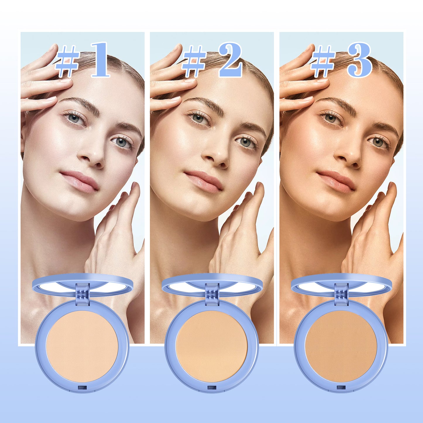 OUHOE makeup powder cake flawless lasting not easy to take off makeup makeup powder cake natural light breathable makeup powder cake