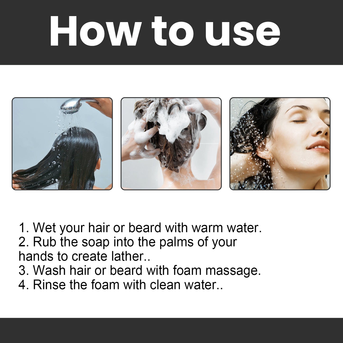 OUHOE Black Hair Soap Repair Black Hair Massage Moisturizing Hair Cleansing Soap