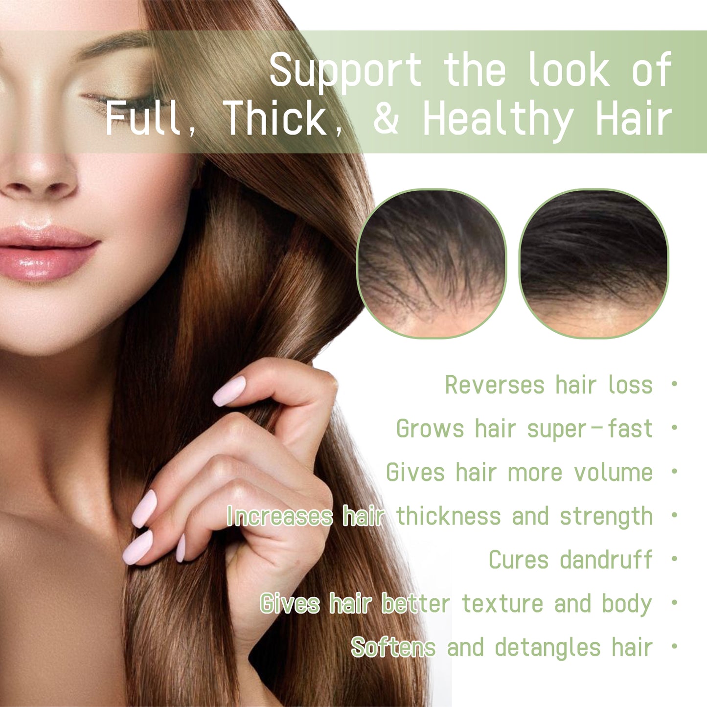 OUHOE Herbal Hair Oil Gentle Nourishing Scalp Strong Hair Cleansing Scalp Care Soft Hair Oil