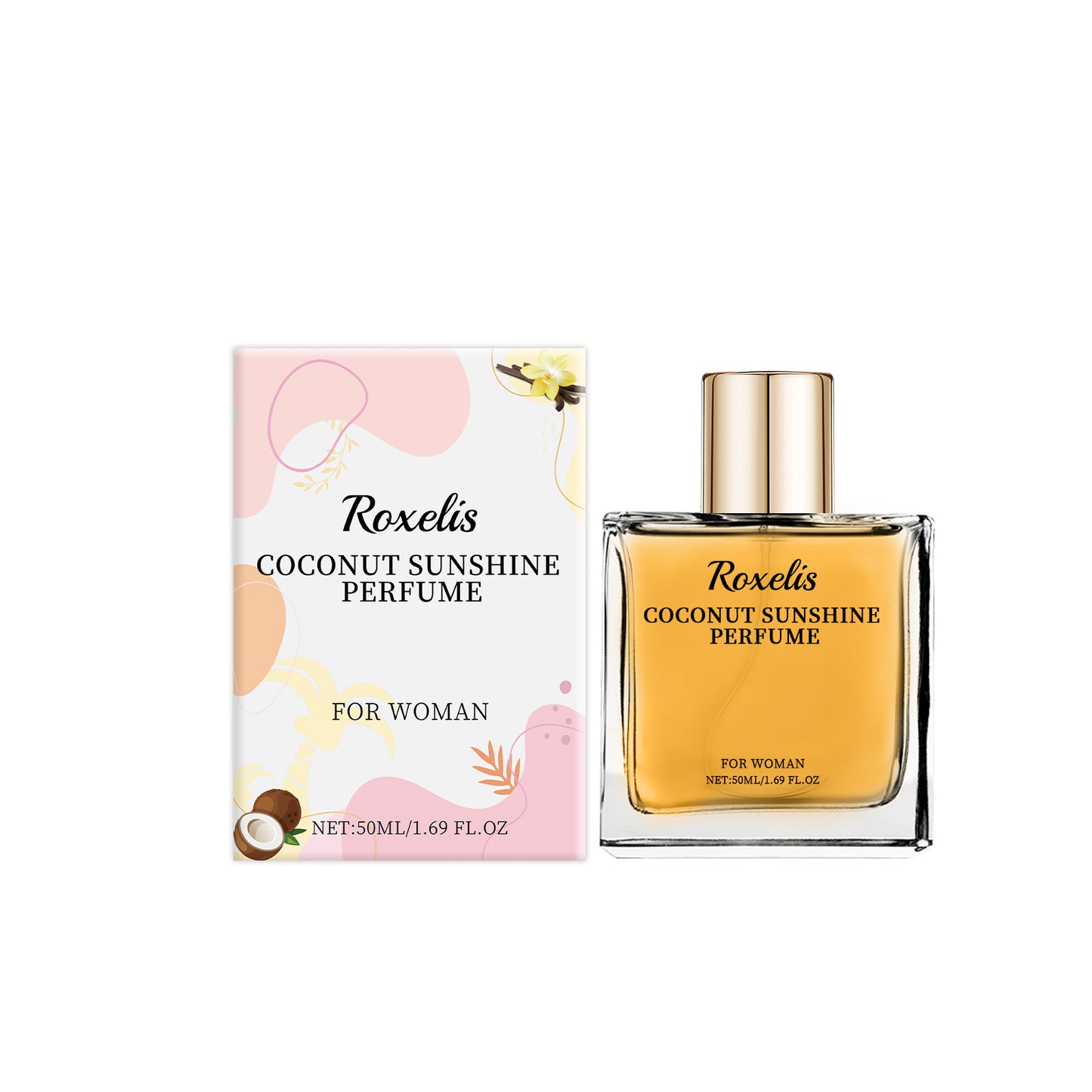 Roxelis Light Fragrance Grass Coconut Perfume Fresh Light Fragrance Lasting Light Elegant Charming Women Fragrance Convenient Perfume