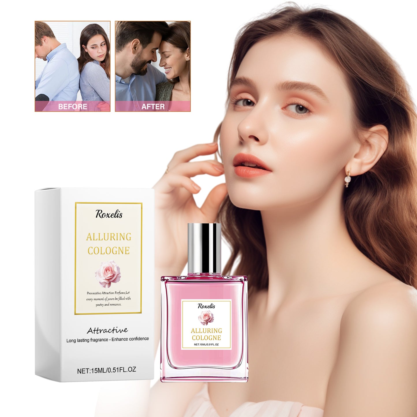 Roxelis Pheromone Perfume Rose Fresh Elegant Perfume Dating Atmosphere Lasting Charm Lasting Fragrance Women's Perfume