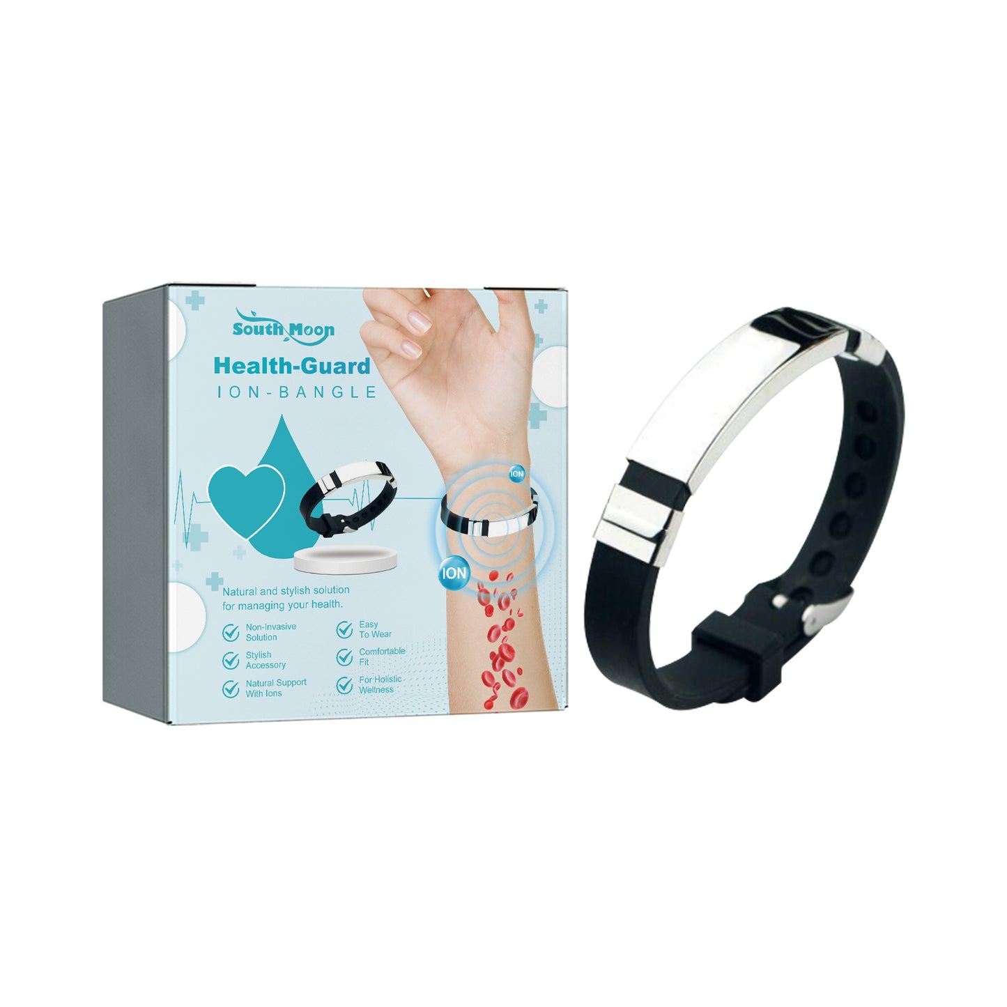 South Moon Ion Bracelet Tightener Abdominal Thigh Fat Relieve Dizziness and Body Discomfort Care Bracelet