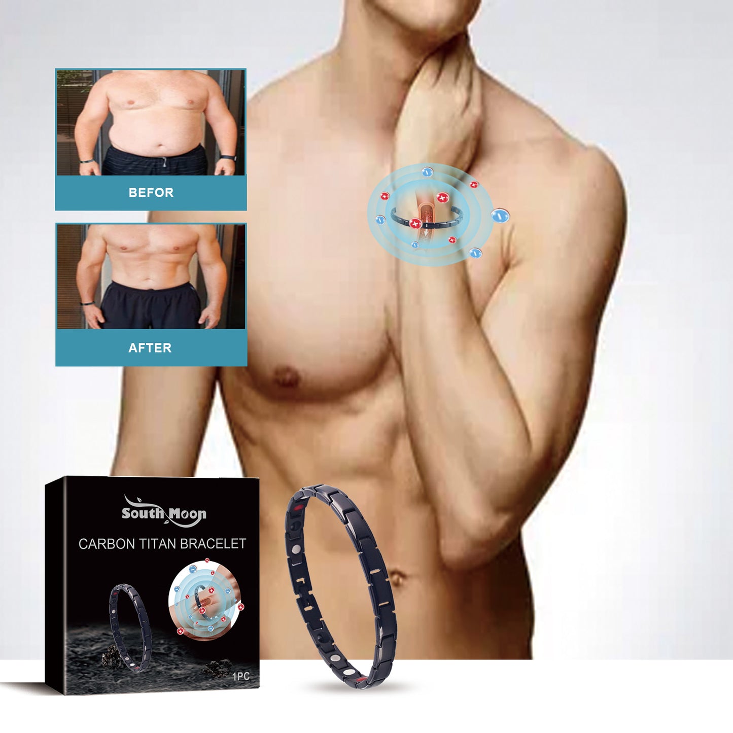 SouthMoon Titanium steel bracelet with personality, simplicity, versatility, fashion accessories, sports gym, portable bracelet