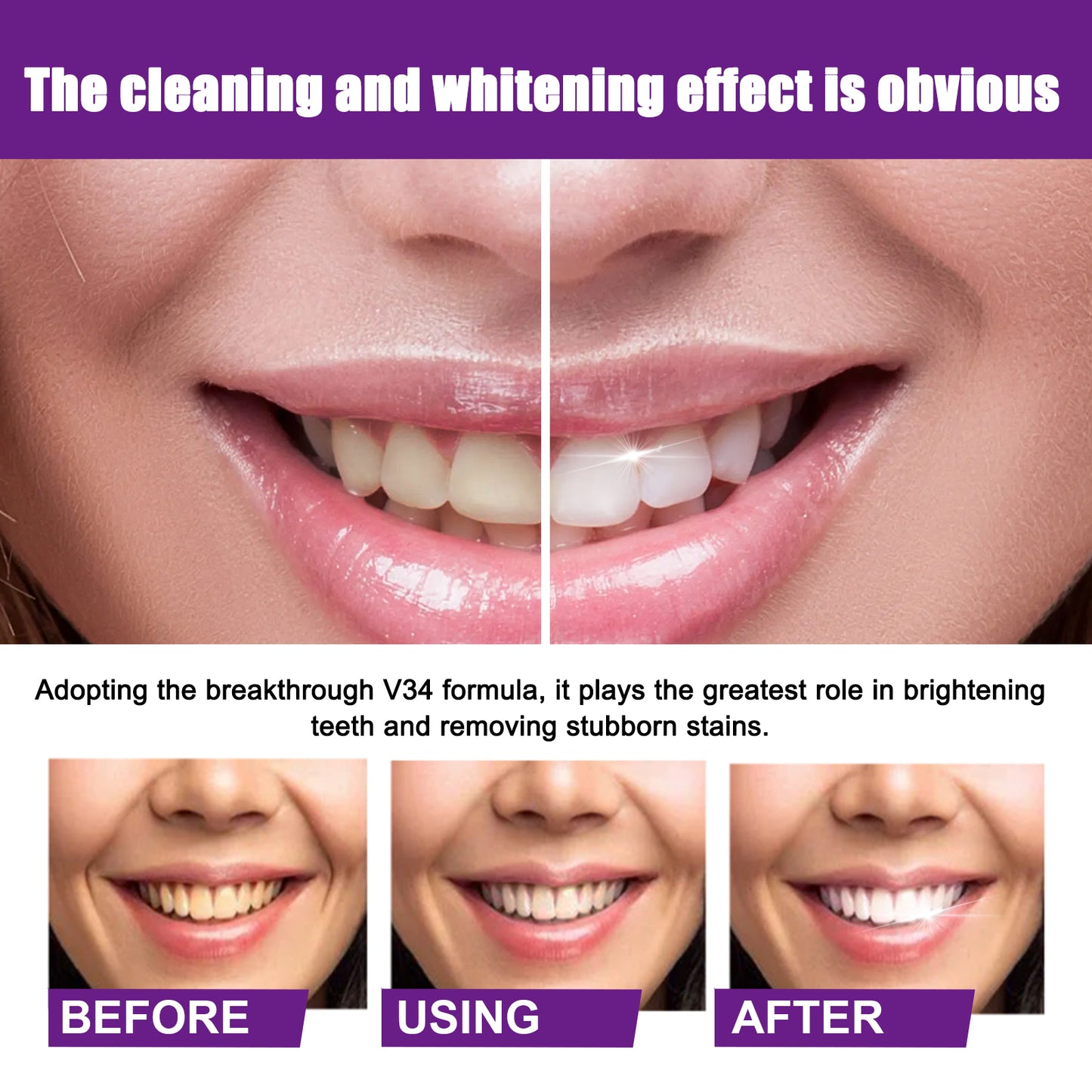 West & Month Purple Whitening Toothpaste Cleaning Tooth Stains Mouth Odor Care Gum Whitening Toothpaste