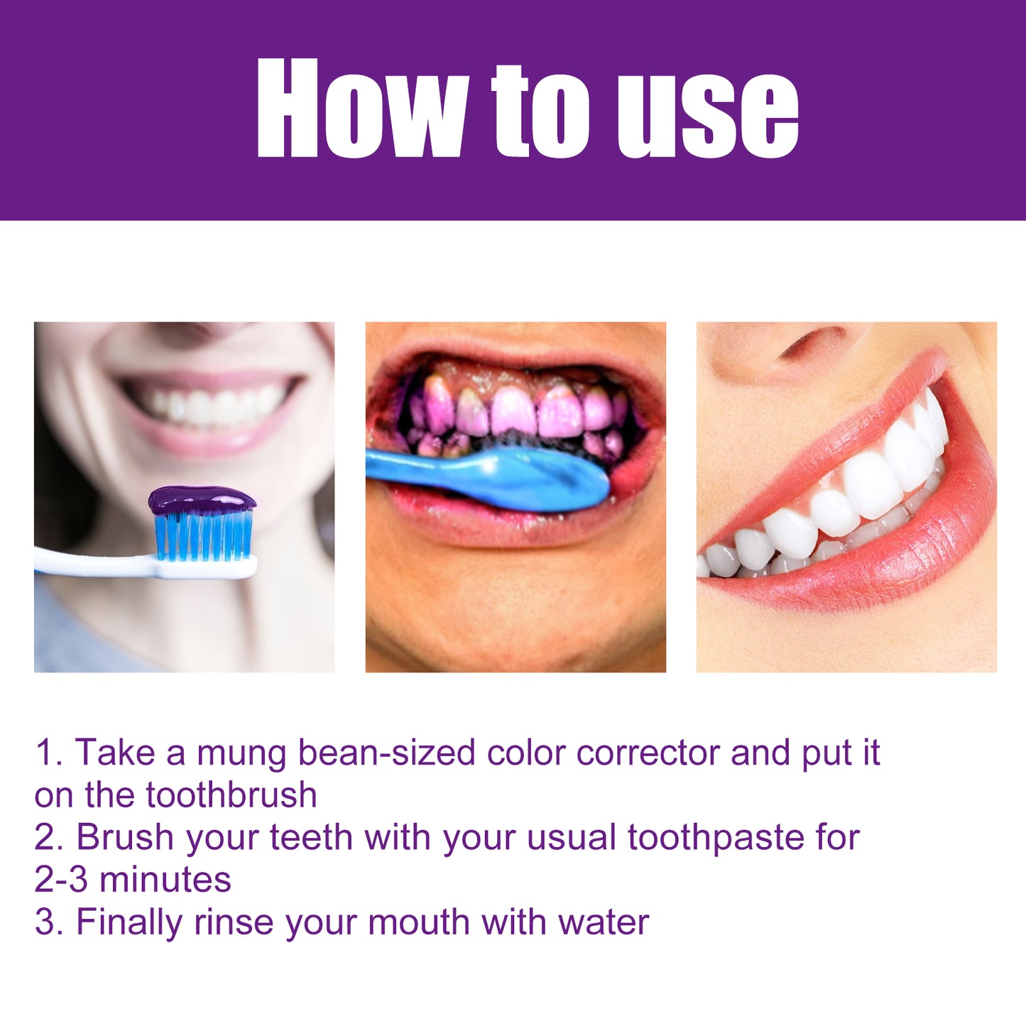 West & Month Purple Whitening Toothpaste Cleaning Tooth Stains Mouth Odor Care Gum Whitening Toothpaste
