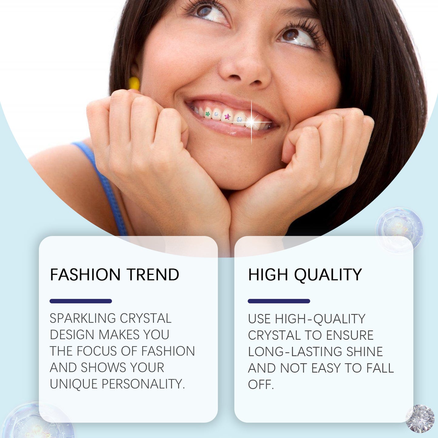 West & Month Crystal Dental Drill Decorates Teeth to Enhance Smile Brightness Lasting Portable Dental Beauty Patch