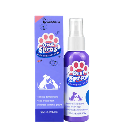 Yegbong cat and dog teeth cleaning spray to remove tooth stains fresh breath pet oral care spray