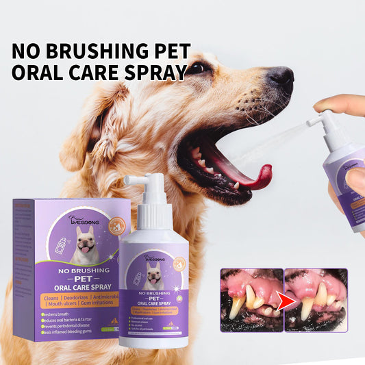 Yegbong Dogs and Cats Teeth Cleaning Spray Pet Mouth Cleaning Breath Fresh Deodorant Cleaning Spray