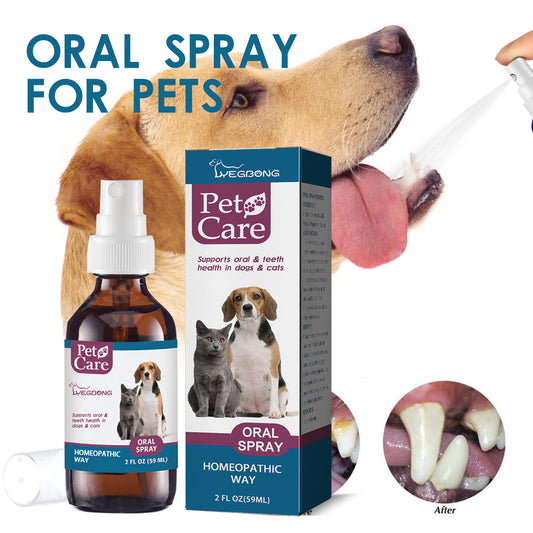Yegbong pet oral cleaning spray for cats and dogs in addition to tartar halitosis fresh oral care spray