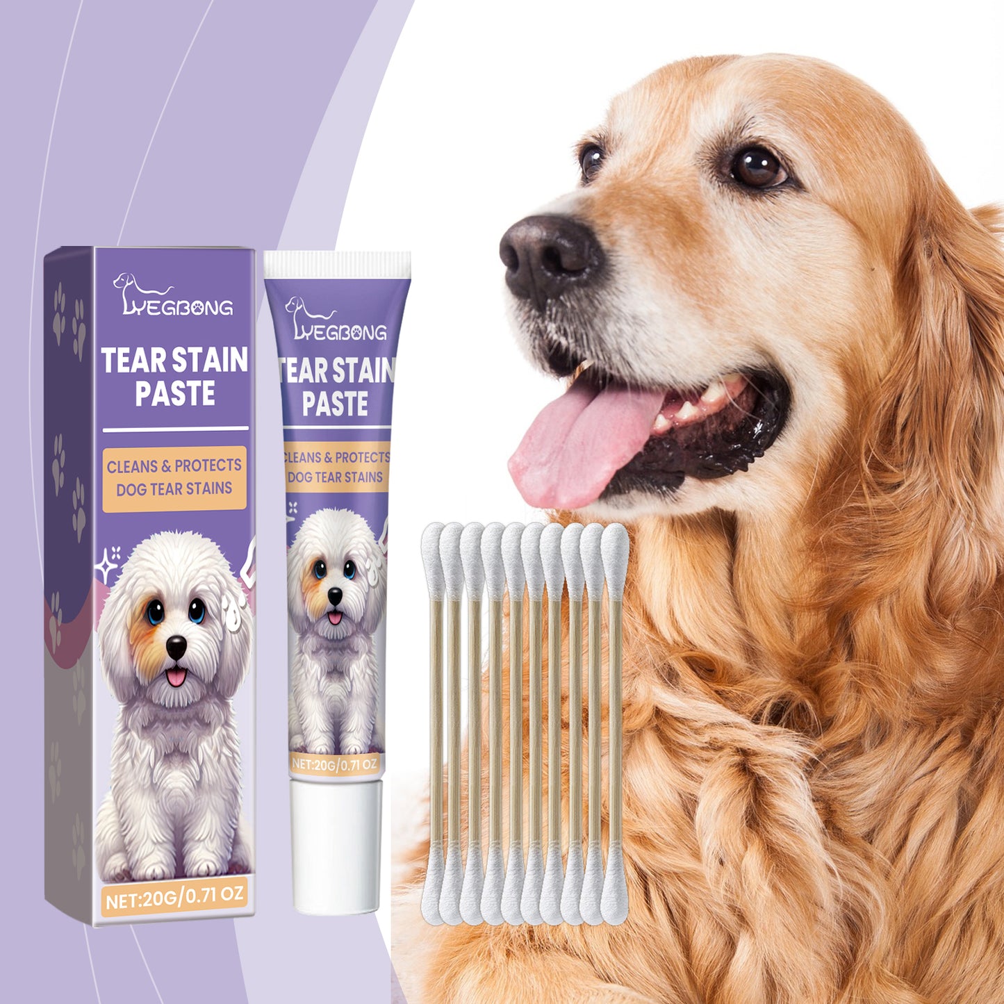 Yegbong Dog Eye Ointment Pet Dog Eye Gentle Cleaning Eye Scale Tears Moisturizing Care Dog Eye Ointment