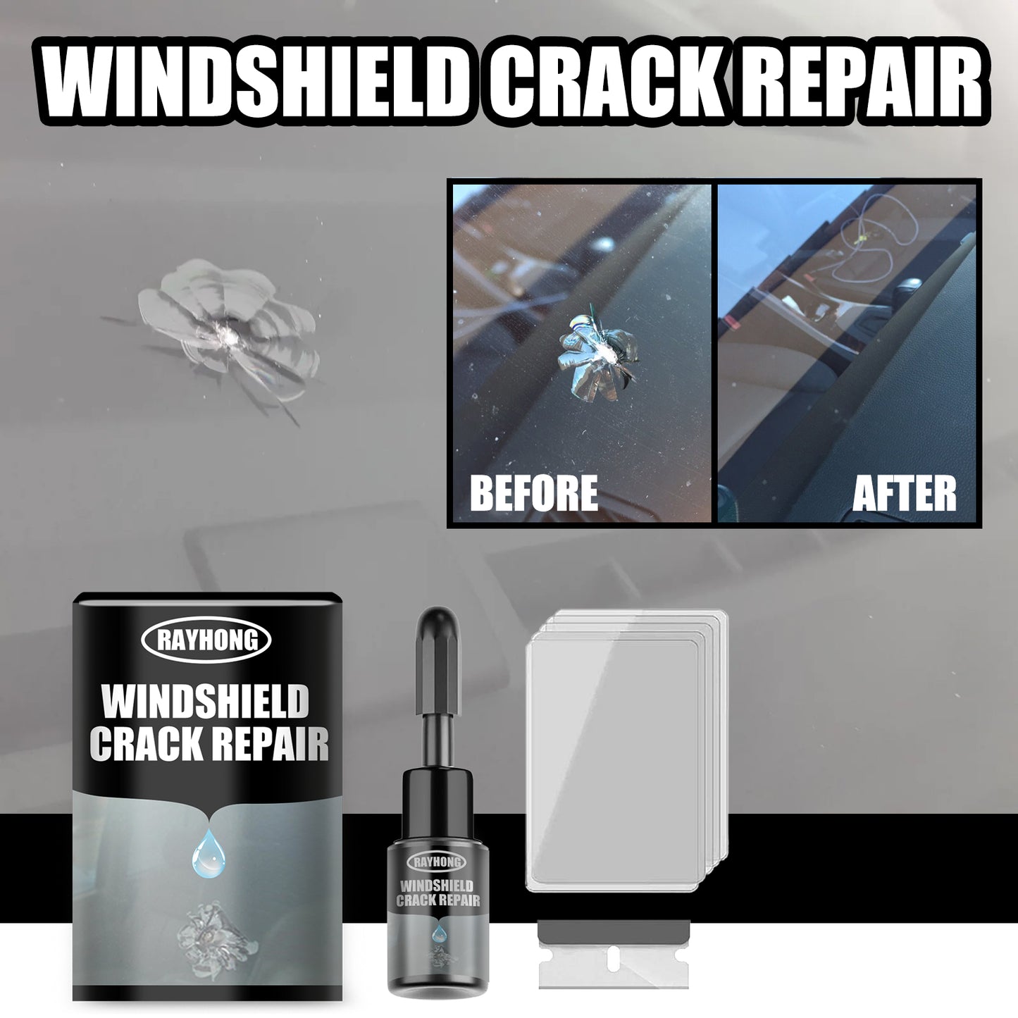 Rayhong car windshield crack repair liquid windshield adhesive liquid crack repair agent