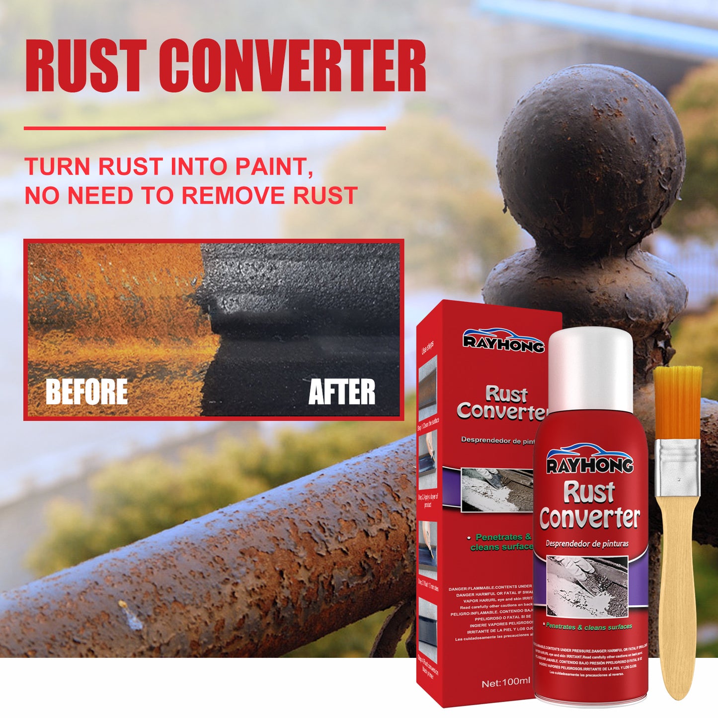 Rayhong Rust Removal Conversion Agent Rust Removal Primer Automobile Chassis Rust Metal Fittings Rust Protection Agent