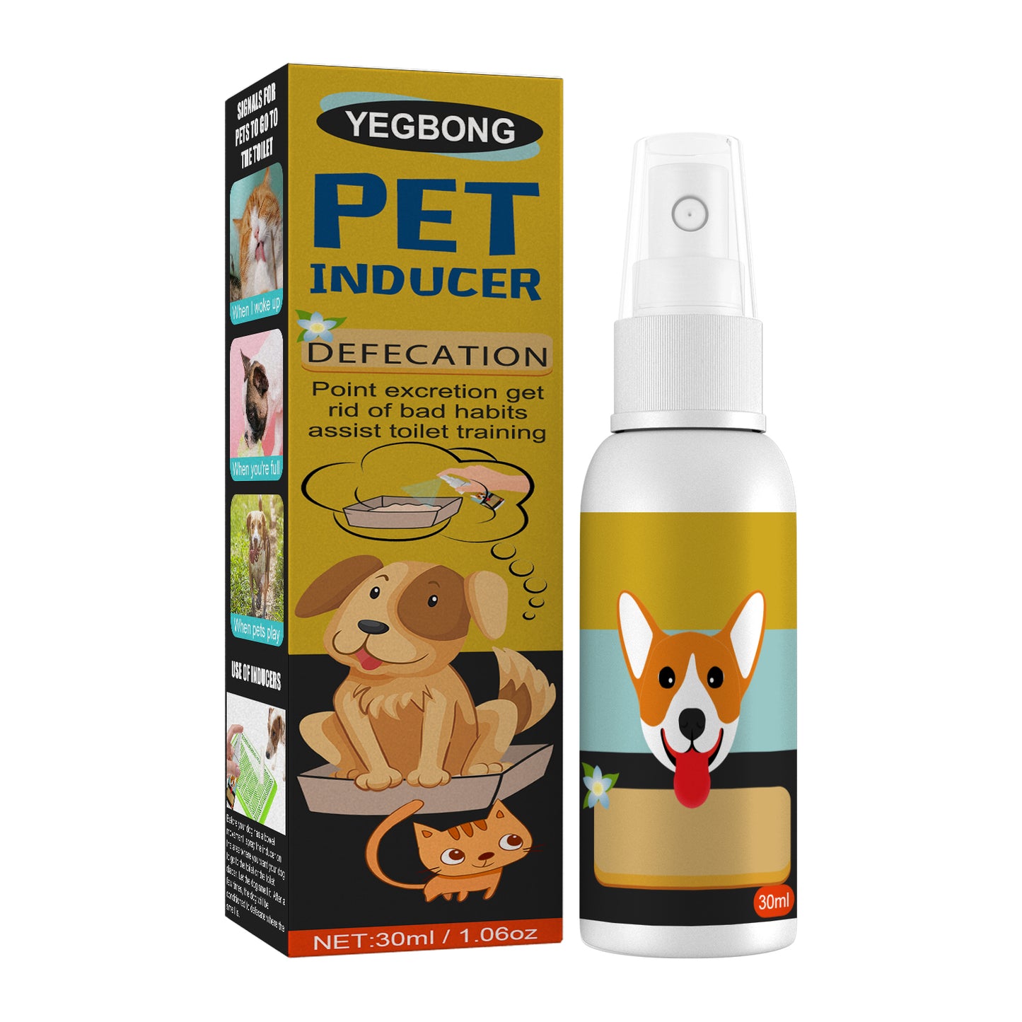 Yegbong pet defecation positioning spray pet defecation positioning pet cat dog positioning defecation inducer