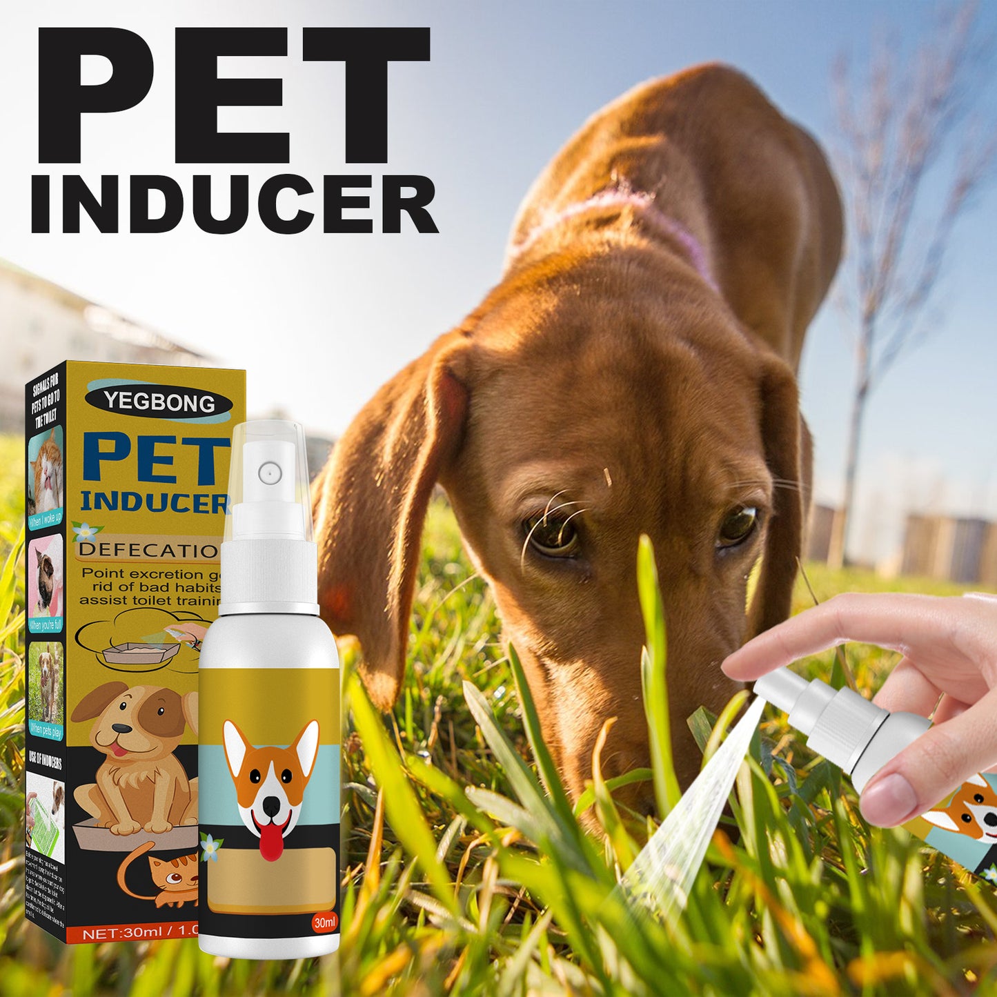 Yegbong pet defecation positioning spray pet defecation positioning pet cat dog positioning defecation inducer
