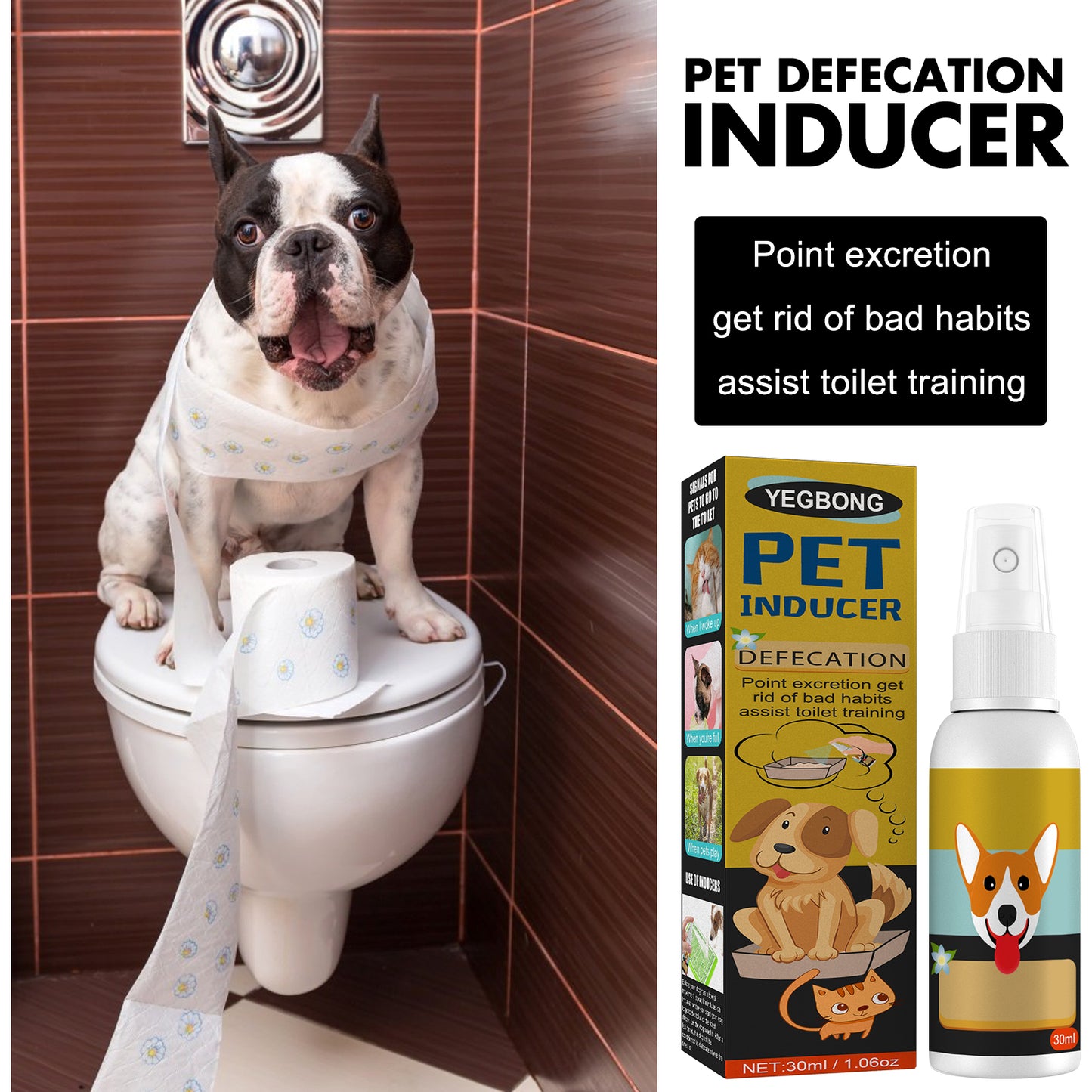 Yegbong pet defecation positioning spray pet defecation positioning pet cat dog positioning defecation inducer