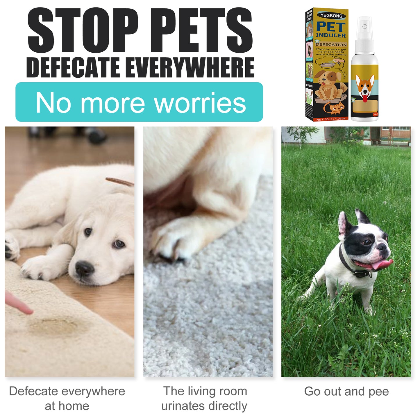 Yegbong pet defecation positioning spray pet defecation positioning pet cat dog positioning defecation inducer