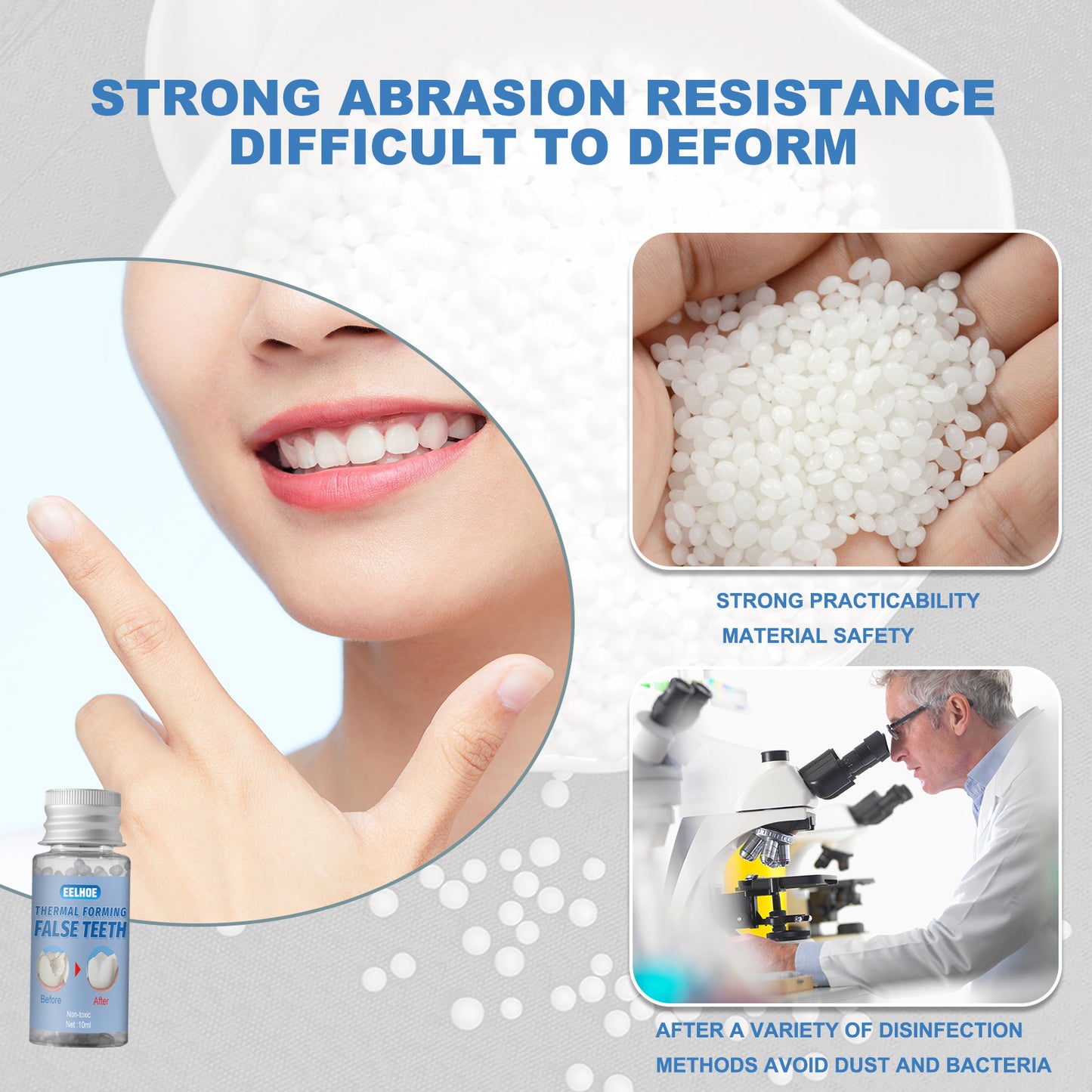 EELHOE Shapeable dental adhesive, film and makeup, denture decoration, temporary filling, dental adhesive, filling of cavities and gaps between teeth