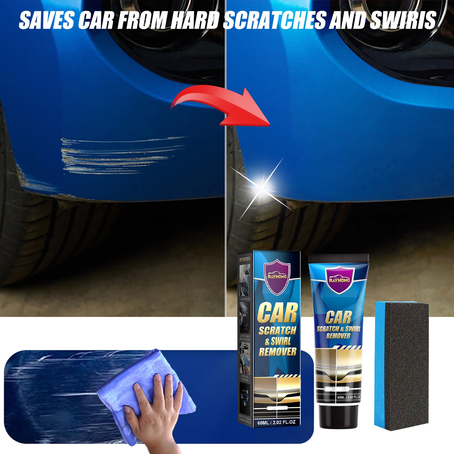 Rayhong car scratch repair paste car maintenance refurbished paint scratch scratch polishing repair paste