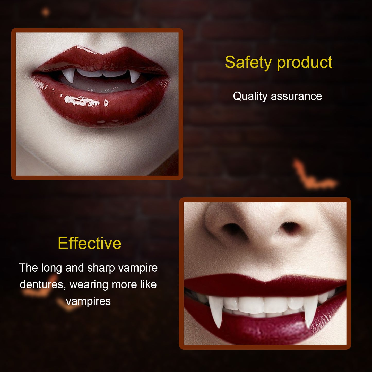 Jue-Fish retractable vampire fangs party party fangs spoof teeth halloween dress up props