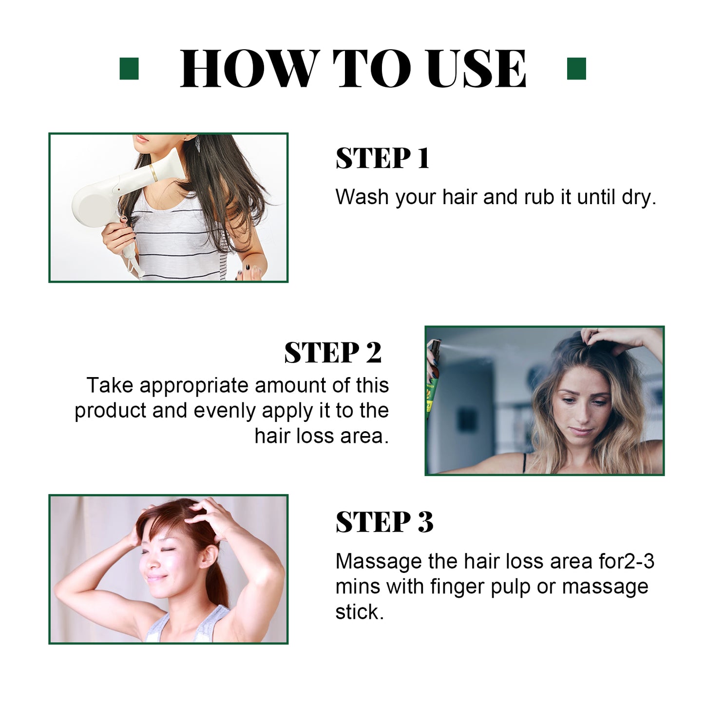 EELHOE Ginger Hair Spray (50ml Boxed) Strong Hair Massage Scalp Hair Repair Hair Care Solution
