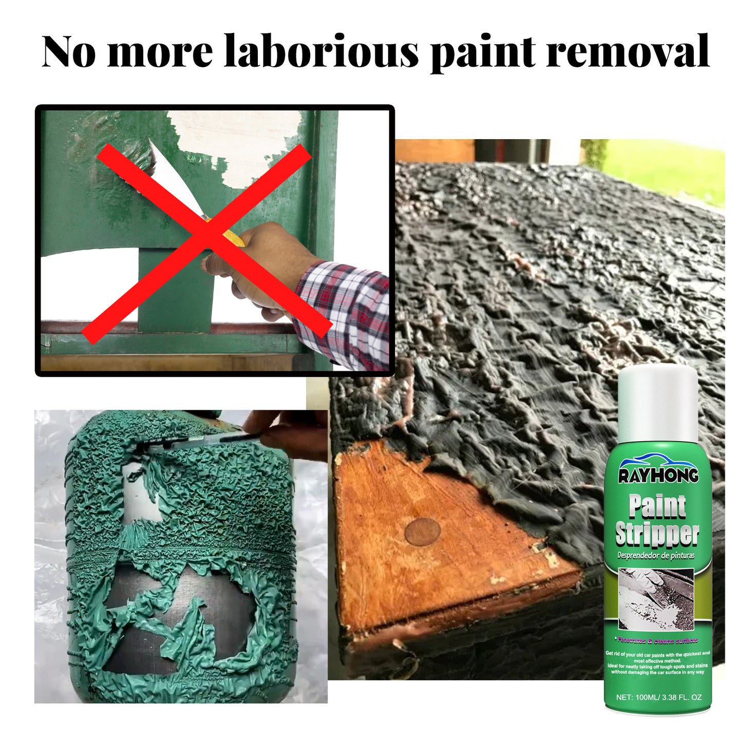 Rayhong paint remover automobile wheel hub stripping metal surface paint remover non-trace cleaning paint remover