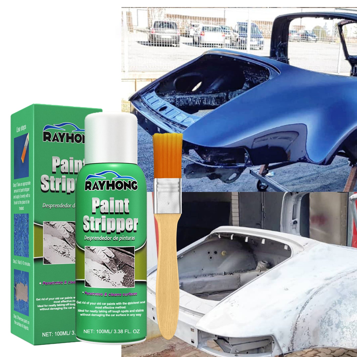 Rayhong paint remover automobile wheel hub stripping metal surface paint remover non-trace cleaning paint remover