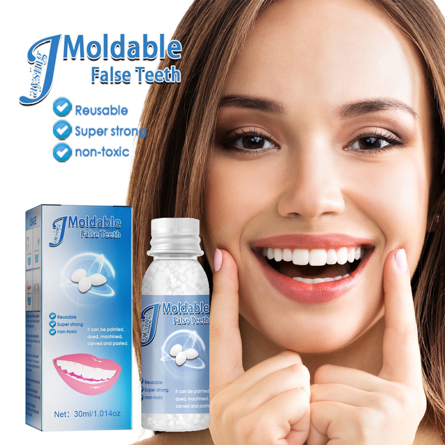 Jaysuing plastic filling cavity tooth glue (30ml boxed) movie makeup denture modification tooth glue denture broken temporary tooth filling tooth glue