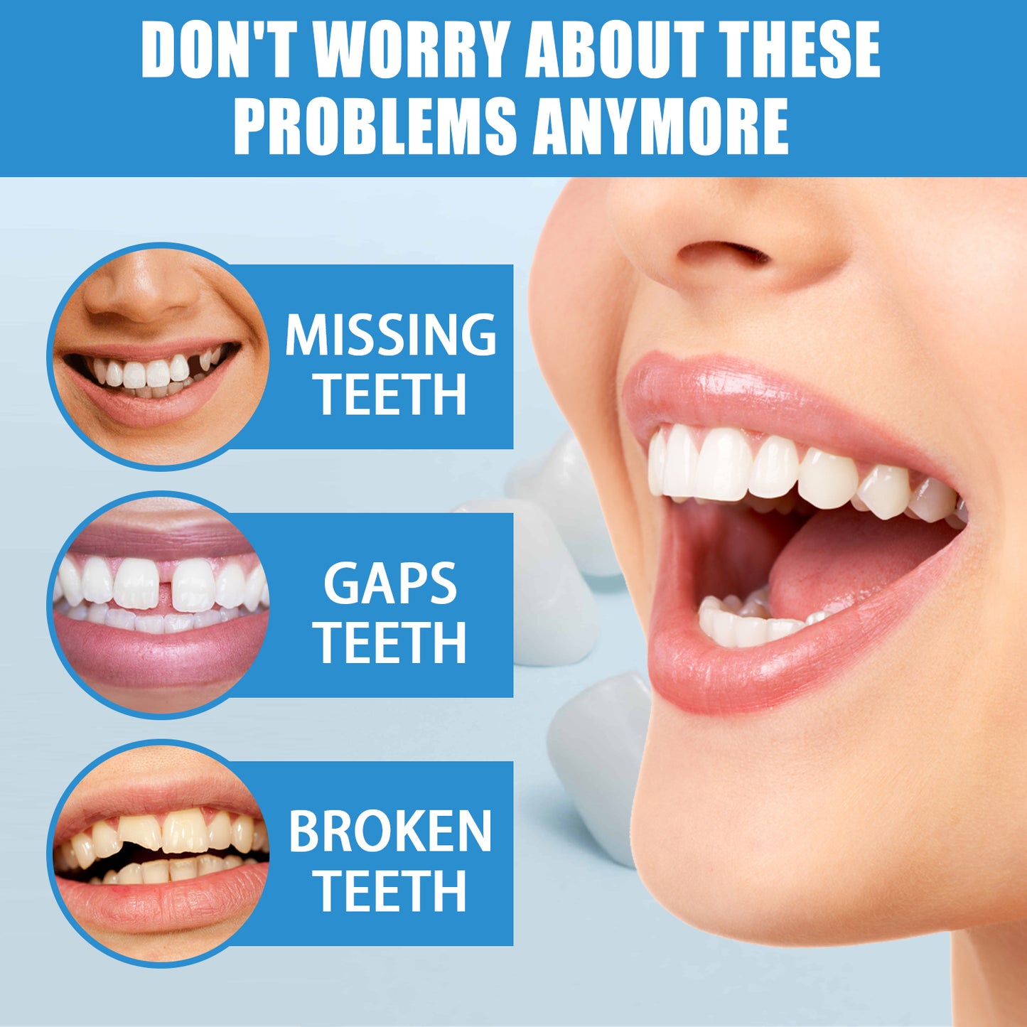 Jaysuing Temporary Teeth Restoration Kit Halloween Makeup Teeth Modification Denture Fitting Teeth Cave Gum
