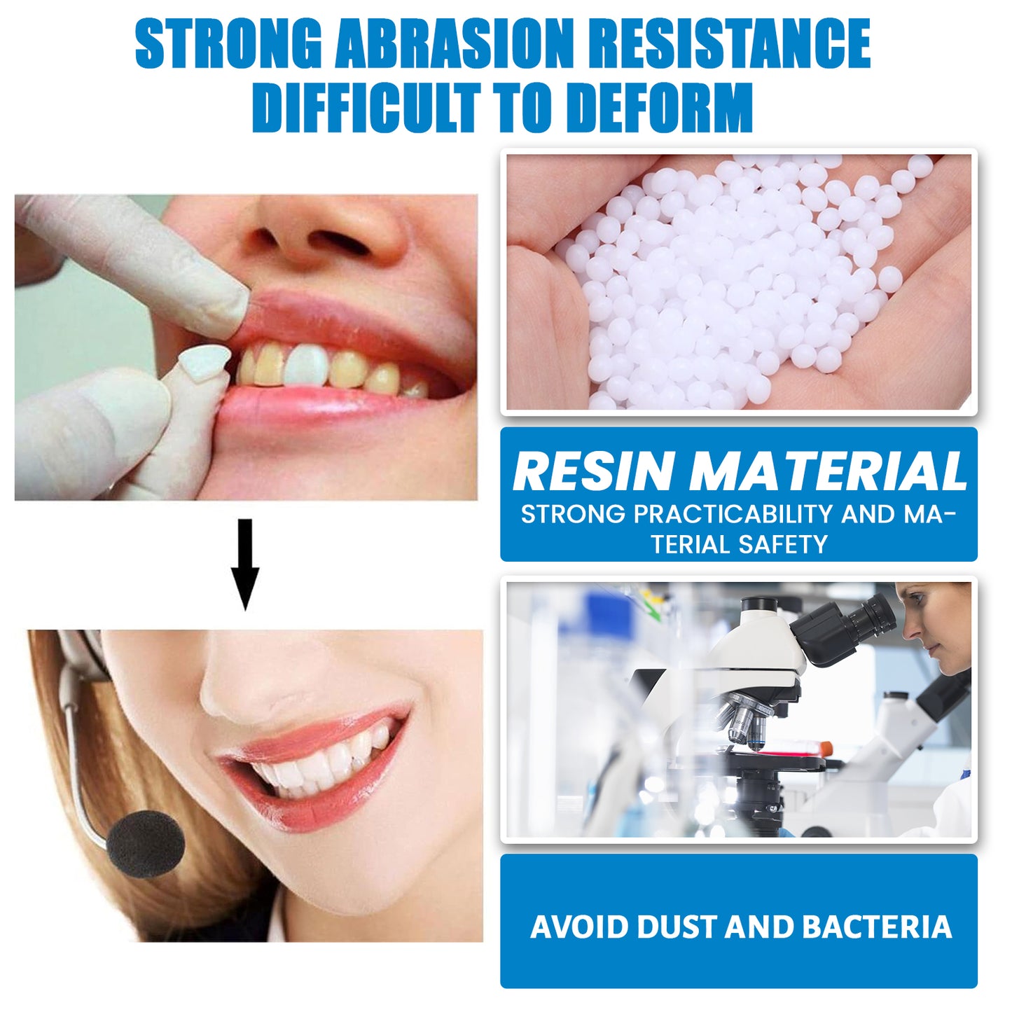 Jaysuing Temporary Teeth Restoration Kit Halloween Makeup Teeth Modification Denture Fitting Teeth Cave Gum