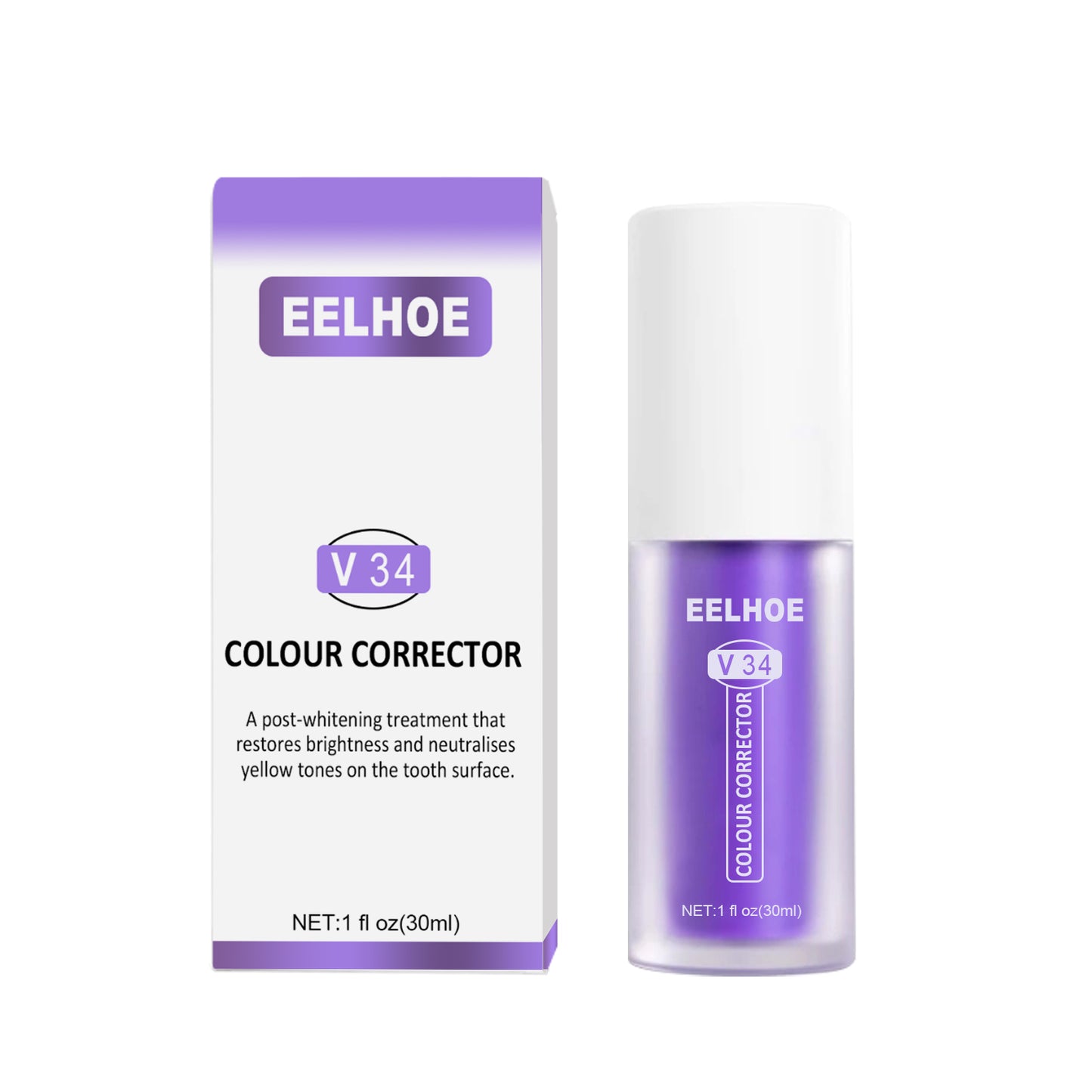 EELHOE V34 Teeth Brightening Toothpaste Oral Whitening Cleaning Teeth Stains Whitening Teeth Purple Toothpaste