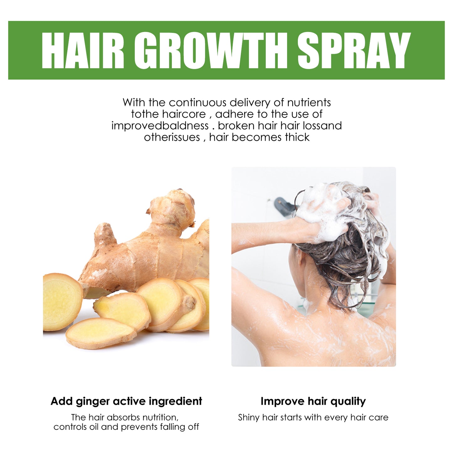Jaysuing Hair Care Solution Gentle Nourishing Massage Scalp Moisturizing Soft Hair Hair Care Spray
