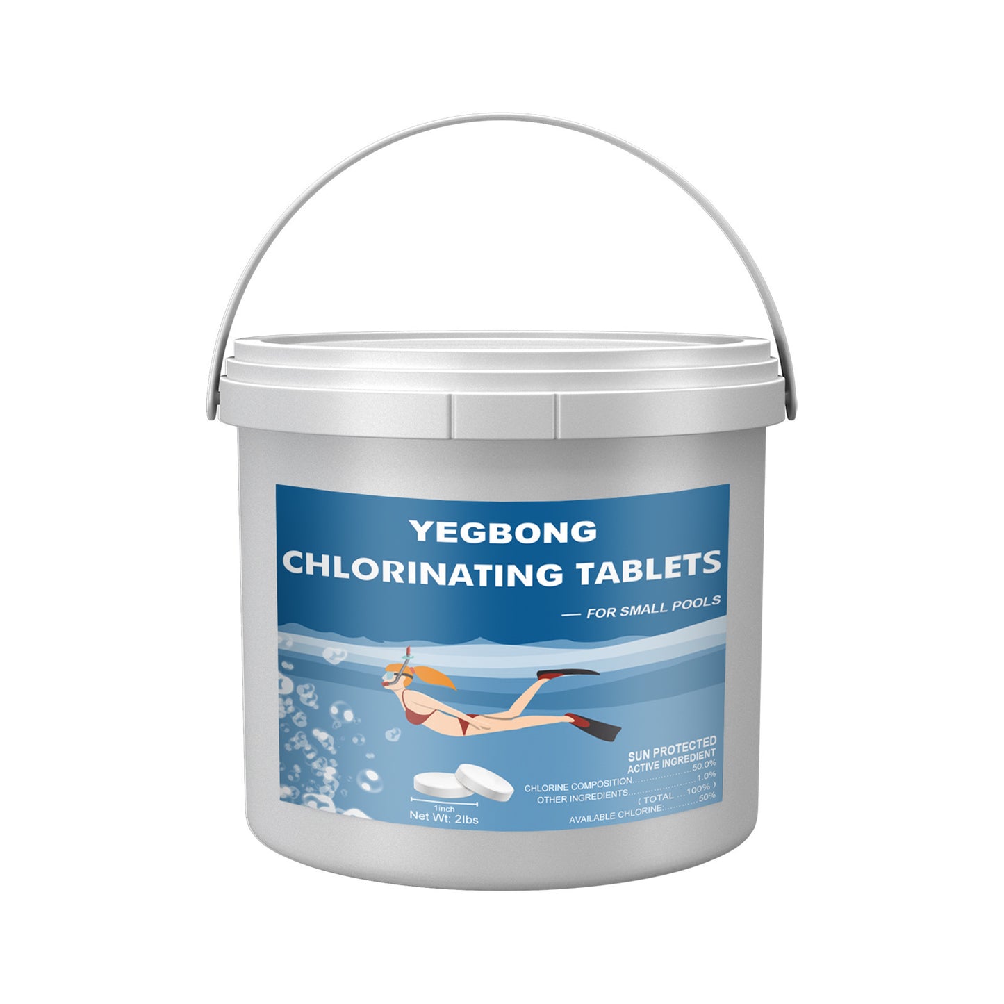 Yegbong chlorinated tablets swimming pool to improve water quality clarification deodorant effervescent tablets multifunctional instant cleaning