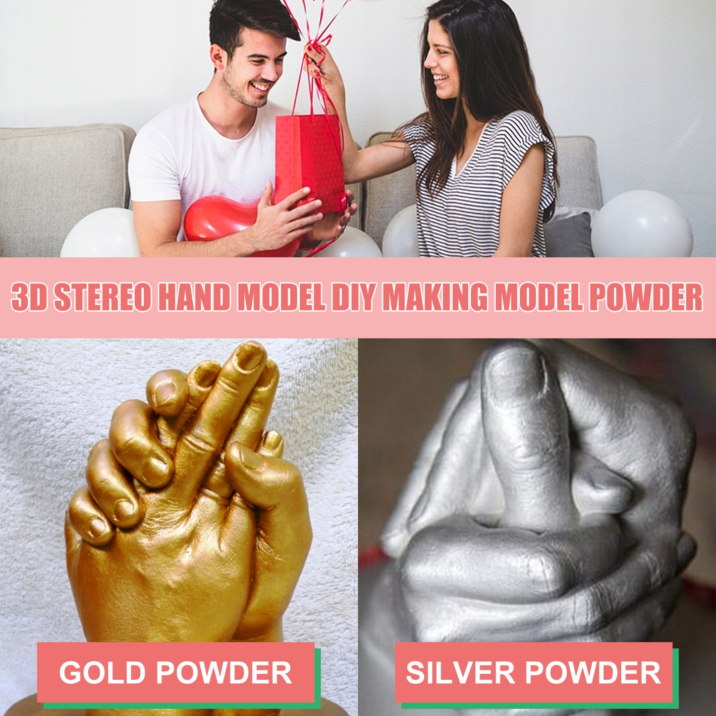 Jue Fish 3D three-dimensional hand model DIY making clone powder model mother's day valentine's day holiday gift