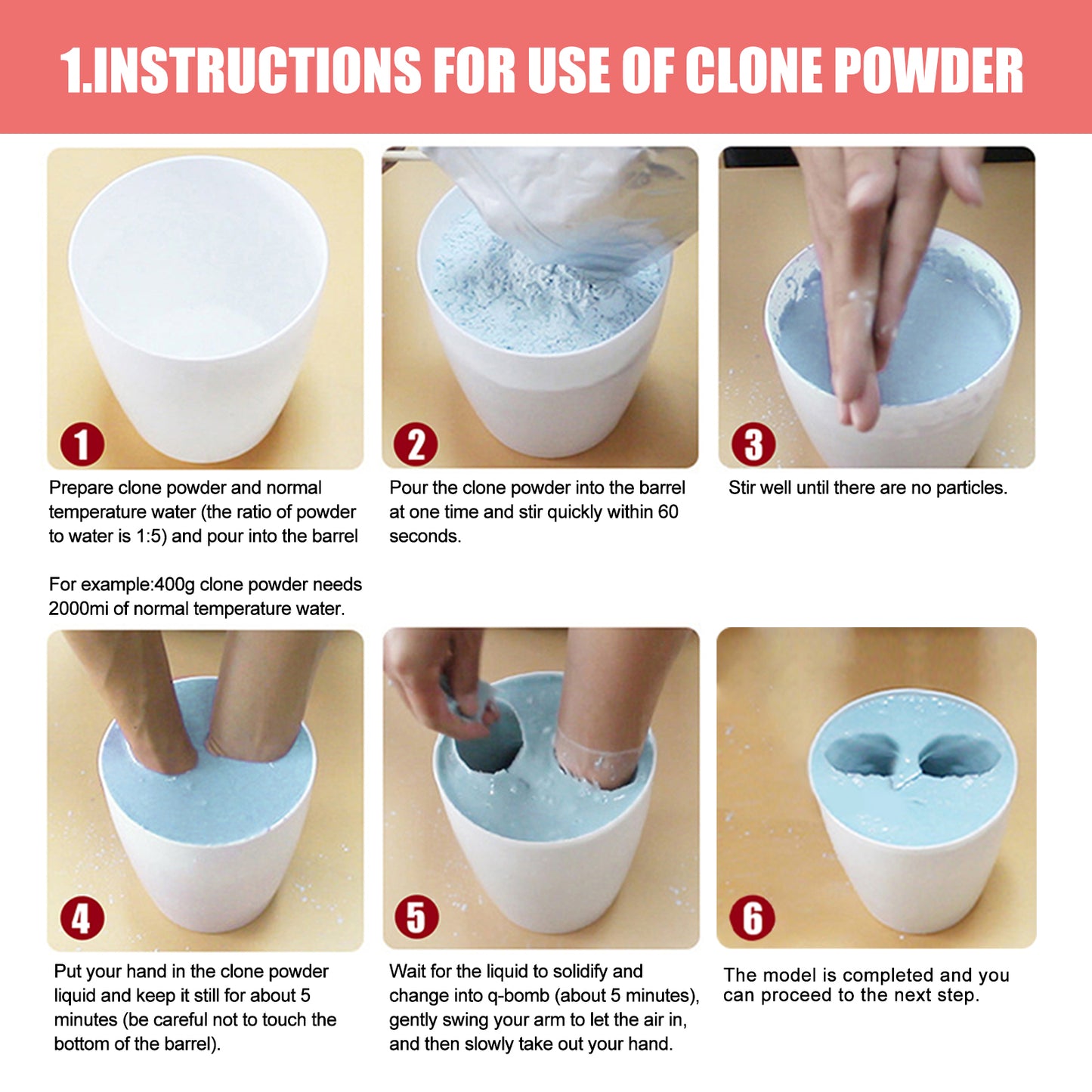 Jue Fish 3D three-dimensional hand model DIY making clone powder model mother's day valentine's day holiday gift