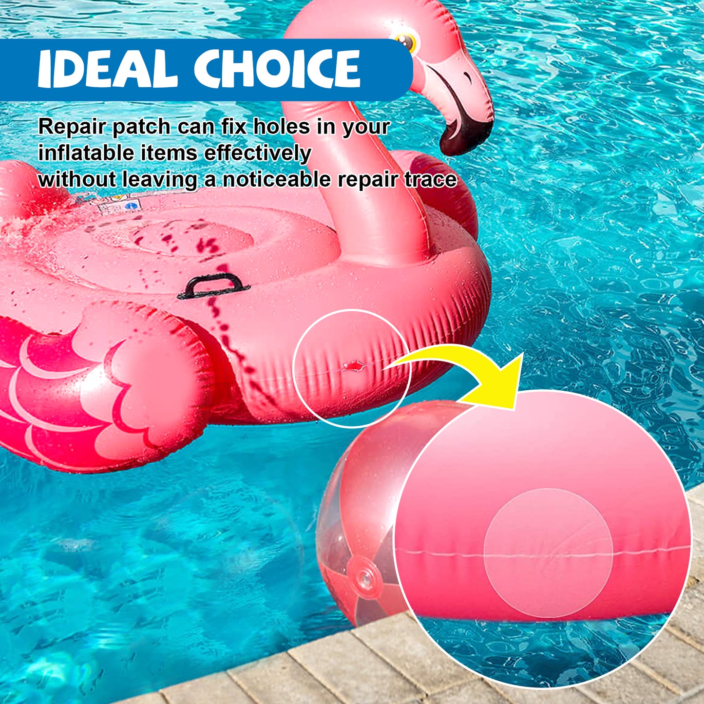 Yegbong swimming ring repair kit self-adhesive lining patch swimming ring inflatable pontoon waterproof sealing sticker