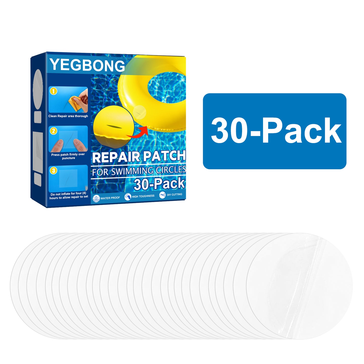 Yegbong swimming ring repair kit self-adhesive lining patch swimming ring inflatable pontoon waterproof sealing sticker
